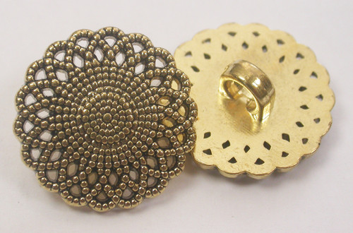 Button 11/16" (17mm) Gold with Swirl Pattern - Per Piece