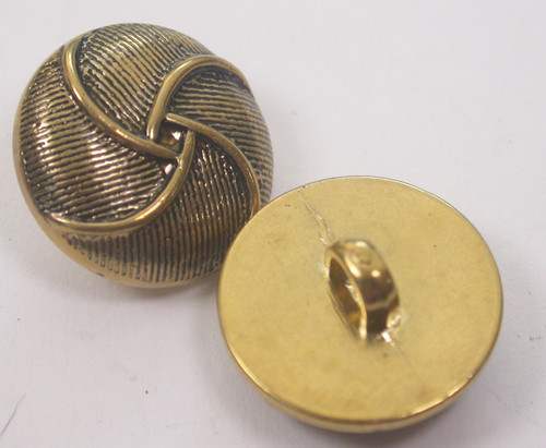 Button 11/16" (17mm) Fancy Gold with Pattern  - Per Piece