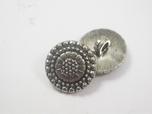 Button 11/16" (17.4mm) Silver Flower Head  - Per Piece