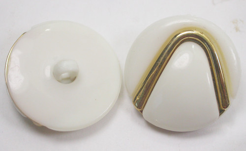 Button 1" (25mm)  Ivory with Gold Accent  - Per Piece