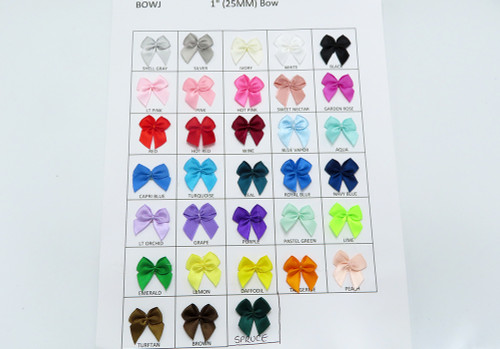Polyester Satin Ribbon Bows 1" *Colors* 1000 Piece Pack