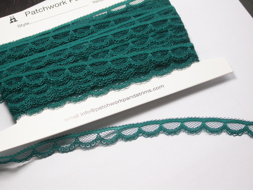 Flat Lace 1/2" Scalloped  Patt 1284sp Emerald 100 Yard Bolt