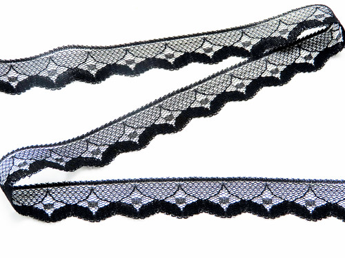 lack Lace Very Soft Lingerie Quality 3/4" scalloped 50 Yards