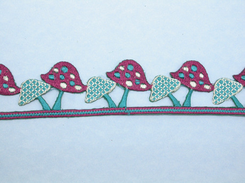 Iron On Border Preppy Toadstools 35mm 1 3/8