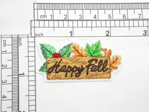 Happy Fall Sign  Iron On Patch Applique Embroidered

 

Measures 1 1/8" tall x 2 1/4" wide