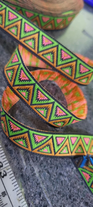 Jacquard Ribbon 5/8" Aztec Triangle 10 Yards