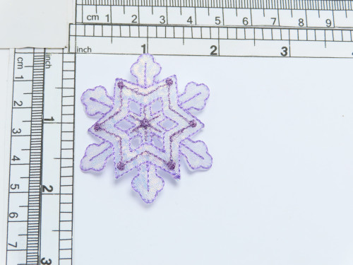 Purple Sparkle Snowflake Opalescent Iron On Patch Applique 

Measures 2" high x 2 1/8" wide