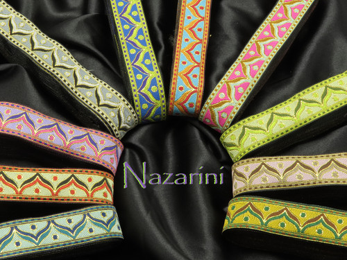 Jacquard Ribbon 1" (25mm) Nazarini *Colors* Priced Per Yard