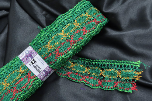 Crochet Lace 1 7/8" 48mm Polyester Cluny sewing trim Green 9 Mtr Bolt