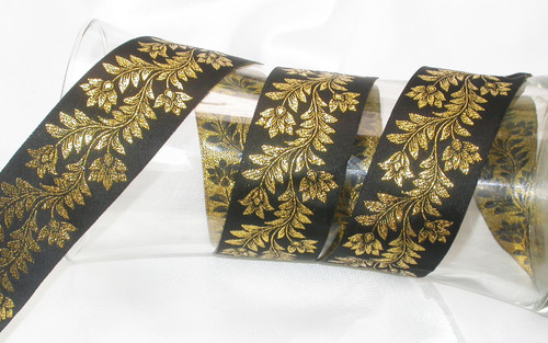 Jacquard Ribbon 1 9/16" (40mm) Musk Mallow SILVER