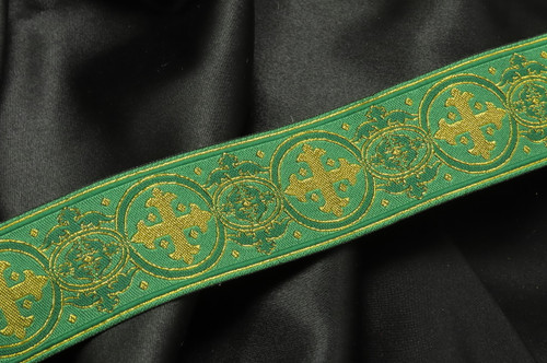 Jacquard Ribbon 1 1/2" (38mm) Excelsis Green Priced Per Yard