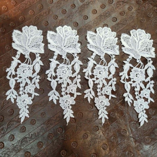 VENICE LACE FLORAL APPLIQUE 4 PK