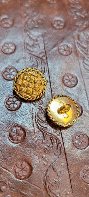 Gold Metal 15.2mm Shank Button, Heavy  priced per 2 pieces