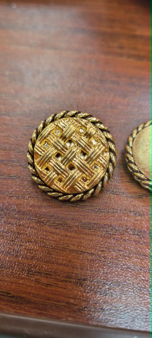 Gold Metal 22.4mm Shank Button Priced Per Piece