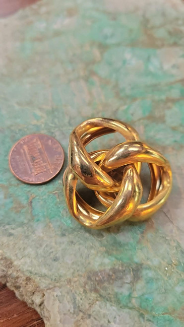 Gold Tri knot Metal 34.4mm Shank Button Per Piece