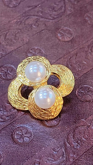 Vintage Gold Domed Pearlised Button 25mm