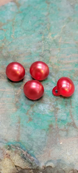 Red Pearlized Rounded 11mm Shank Buttons 4 Pack