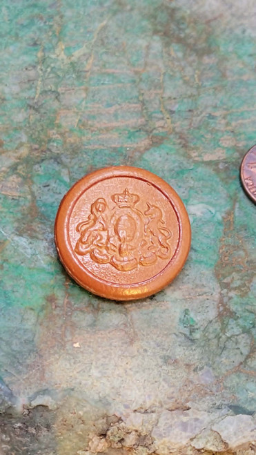 Embossed Leather Coat of Arms Buttons 25mm Shank Buttons per Piece