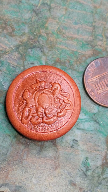 Embossed Leather Coat of Arms Buttons 25mm Shank Buttons per Piece