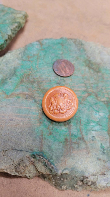 Embossed Leather Coat of Arms Buttons 25mm Shank Buttons per Piece