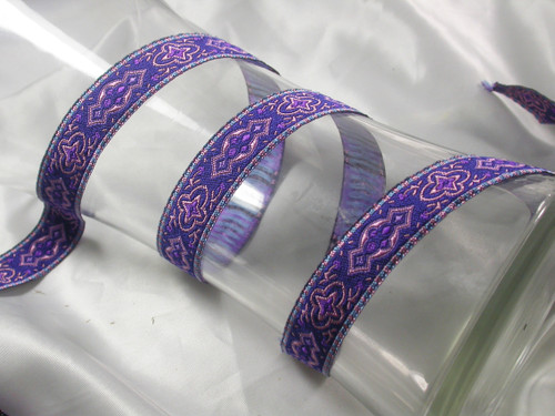 Jacquard Ribbon 3/4" (19mm) Renaissance Style Per Yard - Blue