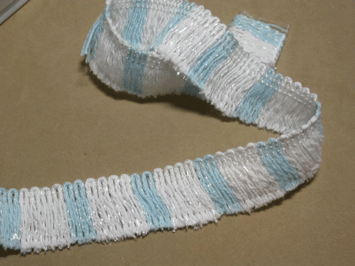 7/8" Drop Blue & White Fringe Trim