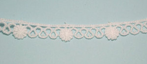 Venise Lace 1/2" White Pretty Flower 6 yds