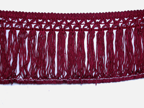 Fringe 4 1/2" Drop Fancy Chainette Burgundy Wine Per Yard