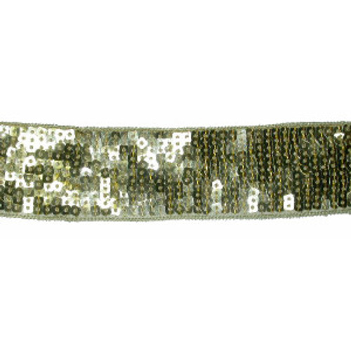 Sequin Trim 1 1/2" Gold on Sheer Backing 5 Yards