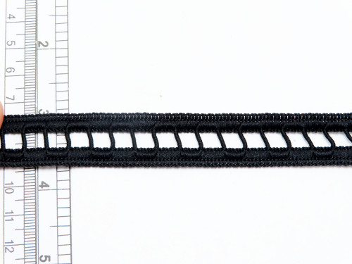 Fold over Braid 3/4" Black - 10 Yards