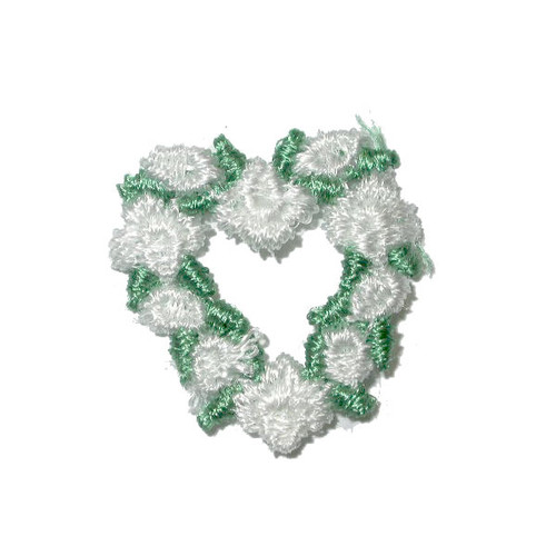 Sew on Appliques - Floral Hearts White 24 Pack