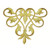 Decorative Swirl Metallic Gold Iron On Patch Applique