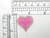 Pink Heart Patch 1 1/16" with Silver Detailing Embroidered Iron On Applique