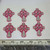 6 x Pink Metallic iron on Celtic Cross Appliques