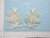 Beaded Bridal Flower Spray Pair Off White & Metallic Gold Iron On Patch Applique -