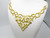 Yoke Metallic Gold Filigree Embroidered Iron on Applique