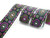 Jacquard Ribbon 2" (50mm) Olive & Magenta Flowers on Black per yard