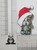 Puppy with Santa Hat  Embroidered Iron On Patch Applique