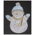 Snowman White Blue Sparkle with Hat Gloves & Scarf Iron On Patch Applique