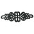 Black Decorative Filigree Embroidered Iron On Patch Applique 5 3/4" across x 1 7/8" wide