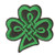 Iron On Patch Applique - Shamrock 
Embroidered on a Black Sateen Backing 

