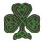 Iron On Patch Applique - Shamrock 
Embroidered on a Black Sateen Backing 

Measures 2 1/2" high & 2 1/2" wide (63.5mm)