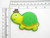 Turtle with hat Iron On Patch Applique - Puffy 3D