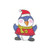 Penguin in Santa Suit Iron On Patch Applique