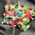 Flat Satin Ribbon Roses with Leaf 1 1/8" (28mm)  x 5/8" (16mm) Pack of 25