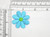 Daisy 1 1/2" 38mm Embroidered Iron on Applique turquoise