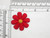 Daisy 1 1/2" 38mm Embroidered Iron on Applique red