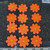 12 x Orange Daisy Flower 1 1/2" Embroidered Iron on Appliques