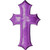 3" x 5" Cross Large Satin PURPLE Iron On Patch Applique 

Embroidered Border on a Sateen Backing