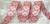 Jacquard Ribbon 1" Poly Silvery Rose Pattern 9 Mtrs red